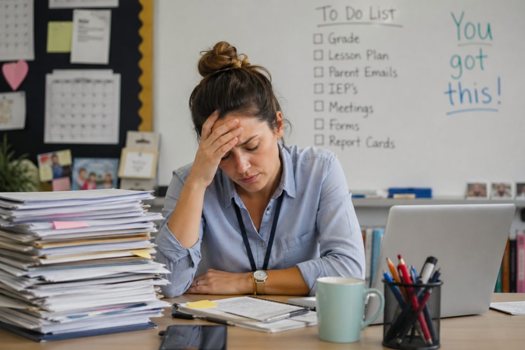 teacher burnout solutions classroom stress exhausted teacher